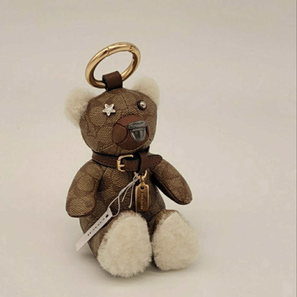 NWT Coach Teddy Bear Shearling Charm - Picture 8 of 8